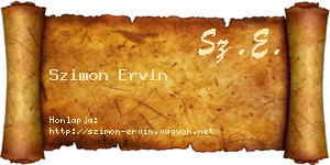 Szimon Ervin névjegykártya
